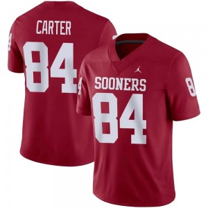 Men's Jer'Michael Carter Crimson Oklahoma Sooners #84 College Football Embroidery Jerseys 886425-766