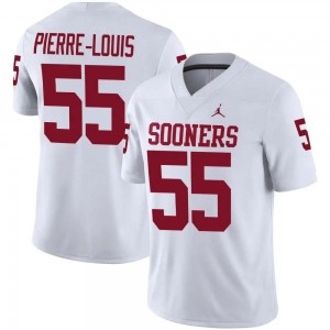 Mens Eddy Pierre-Louis White Oklahoma Sooners #55 College Football Official Jerseys 474924-892