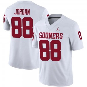 Mens Jacob Jordan White Oklahoma Sooners #88 College Football Official Jersey 110756-762