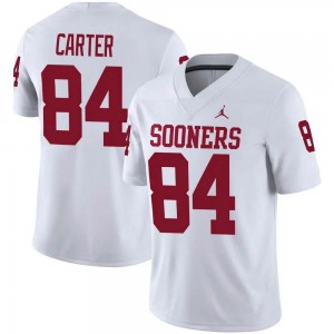 Men's Jer'Michael Carter White Oklahoma Sooners #84 College Football University Jerseys 366124-323